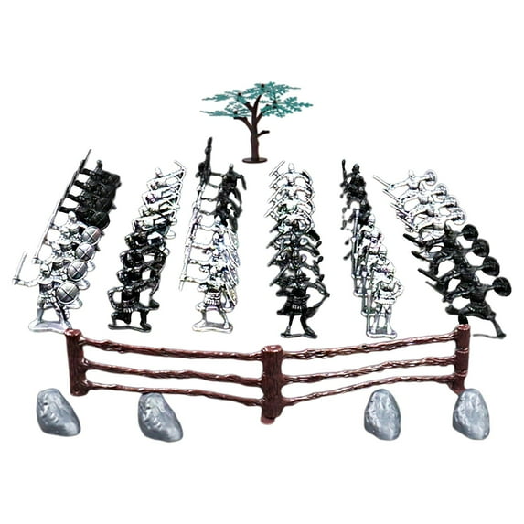 QccHieUs Plastic Medieval Knight Soldier Toys, Men and Shield Action Figure, Archaic 48 pcs