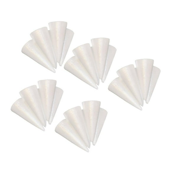 QccHieUs Prettyia 25x Cone Shape Styrofoam Foam for Handmade Modelling Kid Craft DIY