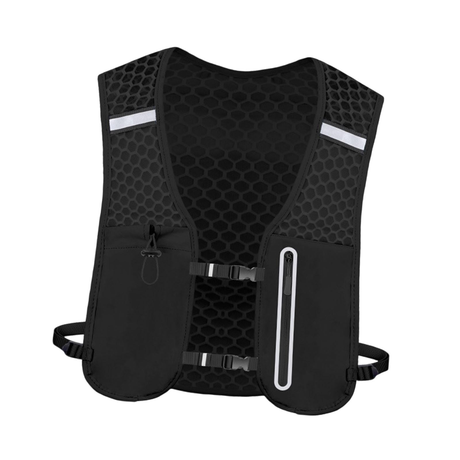 QccHieUs Running Vest Pack 2 L with Adjustable Waistband Outdoor Sports Bag for Women Men black