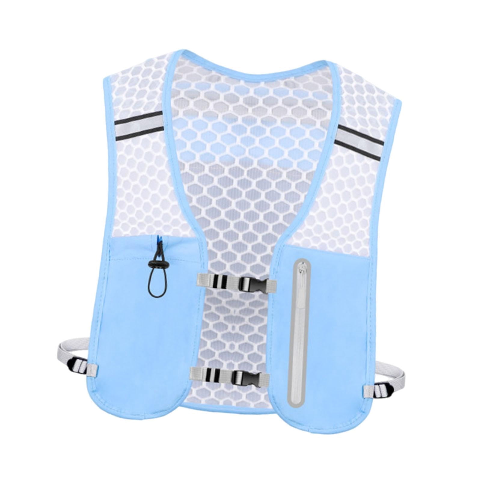 QccHieUs Running Vest Pack 2 L with Adjustable Waistband Outdoor Sports Bag for Women Men blue