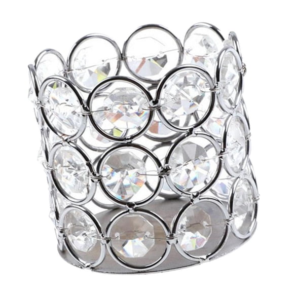 QccHieUs Silver Three-layer Crystal Candlestick Light Candle Holders Elegant And Novel Gift For Graduations, Birthdays, Anniversary