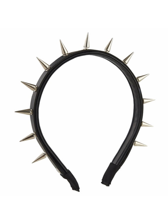 Studded Headband Goth Headband with Spikes Edgy for Cosplay, Parties, Cosplayers Black
