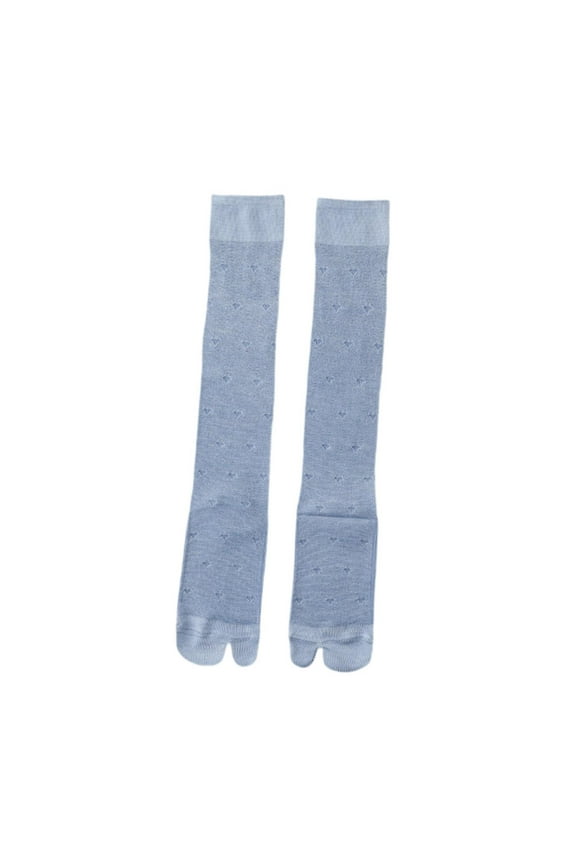 Summer Tabi Split Toe Socks Breathable Extended Calf Socks for Women Comfortable Blue
