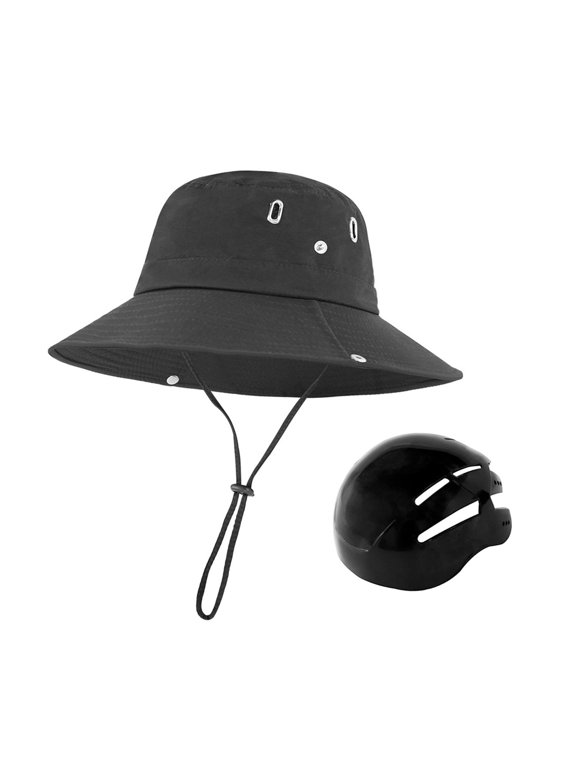 Sun Hat Lightweight Shock Absorbing Fishing Hat for Camping School Vacation Black