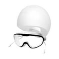 thumbnail image 1 of QccHieUs Swim Goggles And Cap with Ear Plugs for Adults, Adjustable Eyewear for Pool And Black White, 1 of 9