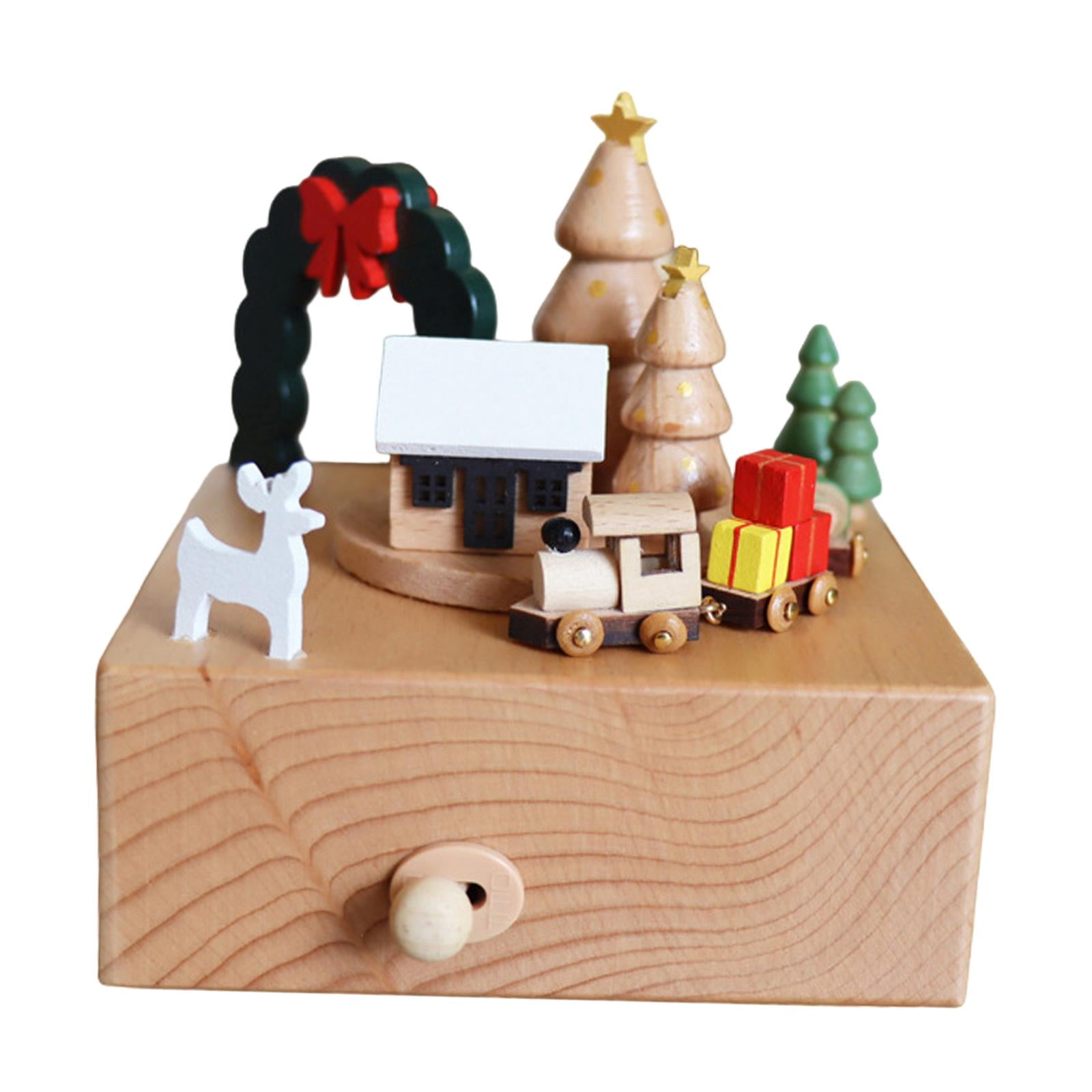QccHieUs Train Music Box Tabletop Ornament Statue Decorative Table ...
