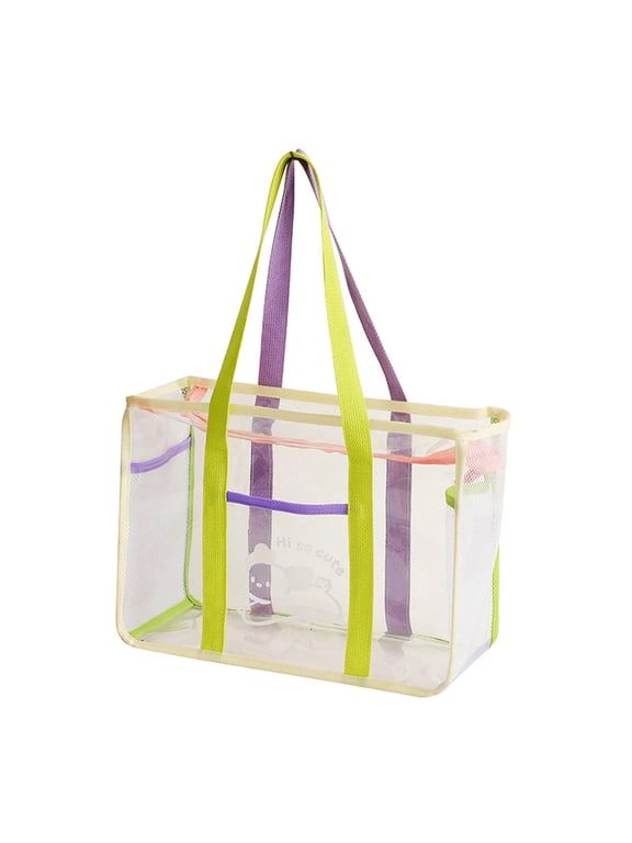 Transparent Bag Organizer Storage Handbag Wash Bags Zipper Closure Stylish Clear Violet