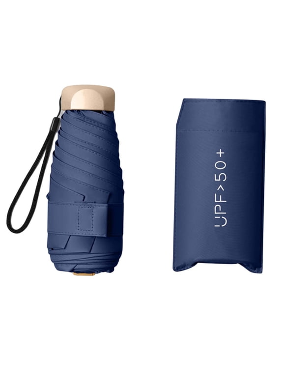 Travel Sunshade Umbrella Compact Umbrella Durable Backpack Purse Umbrellas Dark Dark Blue