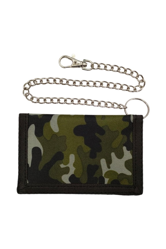 Trifold Outdoor Sports Wallet Card Holder with Zipper for Children Dad Teens Green