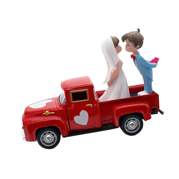 QccHieUs Valentine's Day Truck Decoration, Truck Model Gift with Openable Doors, Mini Style E