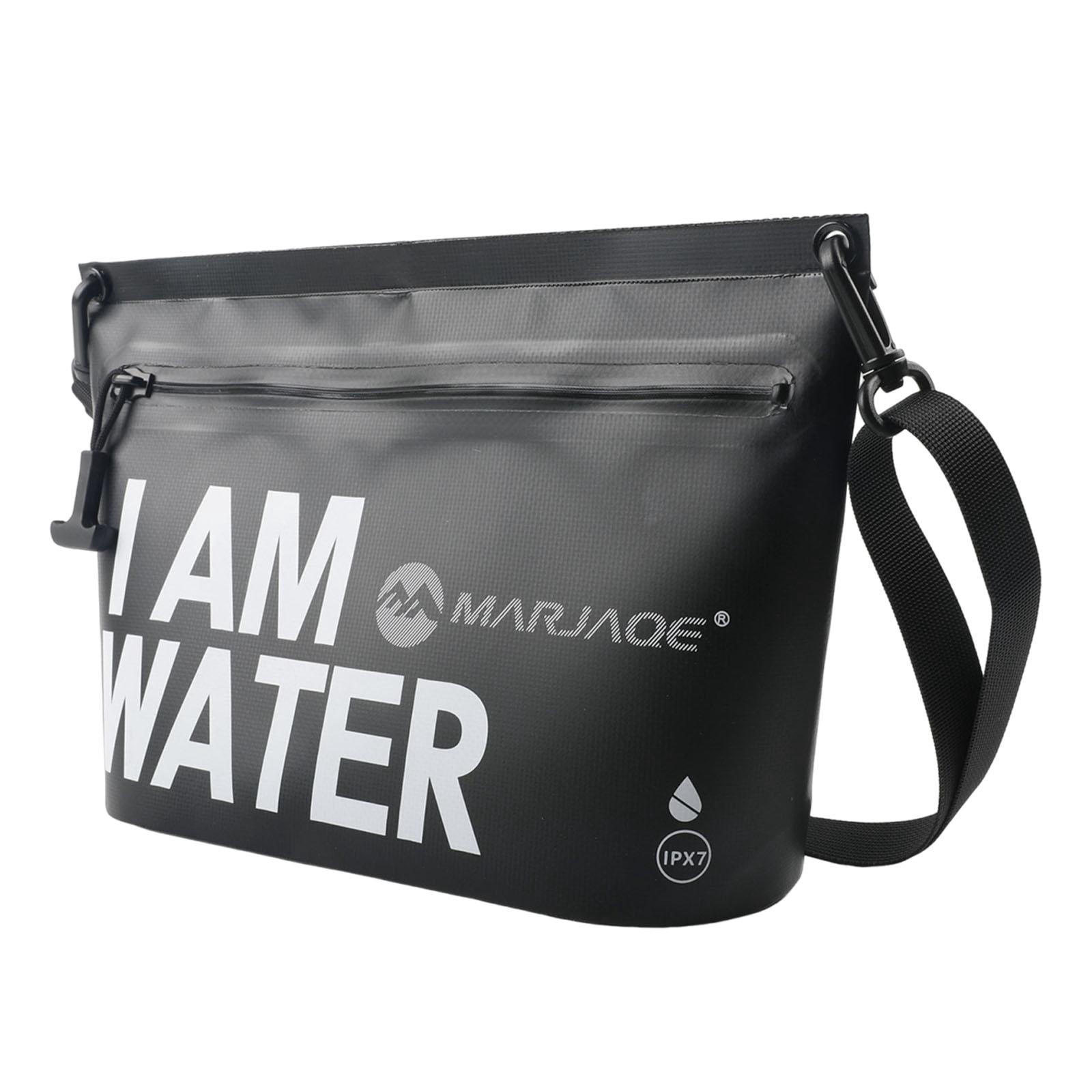 QccHieUs Waterproof Dry Bag Handbag Handle Bag with Adjustable Waist Strap Tote Pouch for Black