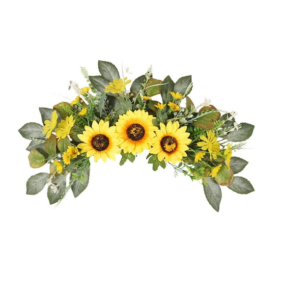 QccHieUs Wedding Arch Flowers Flower Wreath Sunflower Decorative Rustic Artificial Flower