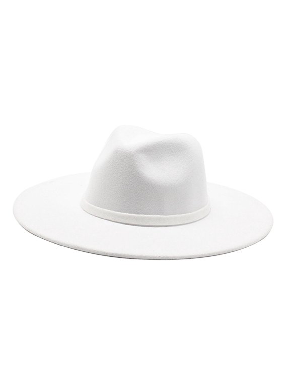 Wide Brim Hat Jazz Hat Bridal Engagement Party Engagement Cap Hiking Fancy Dress White