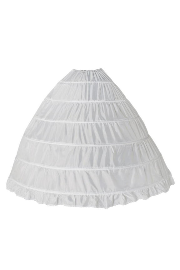 Women Crinoline Petticoat 6 Hoop Skirt Slips Long Underskirt for Wedding Bridal