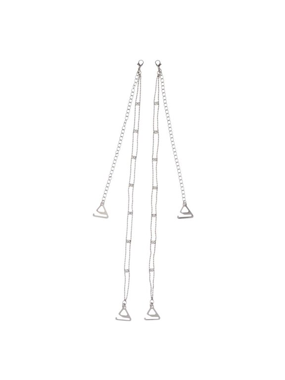 Women Decorated Shoulder Chain Replacement Removable Bra Straps For Dress Tops Black