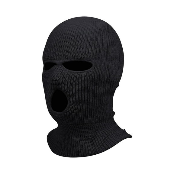 Qcmgmg 3 Hole Balaclava Ski Mask for Men Women, Thin Full Face Mask for Motorcycle Bike Hunting Cycling Skiing Cap Black
