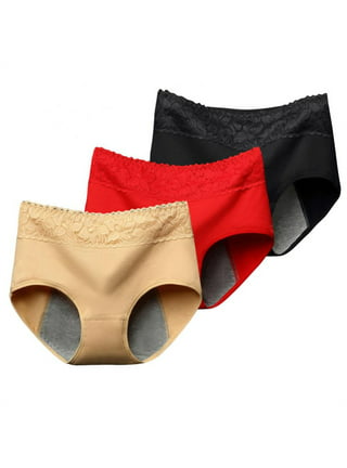 VOOPET 5Pack Leak Proof Menstrual Panties Plus Size Four-layer Period  Underwear for Women Mid Waist Cotton Postpartum Briefs