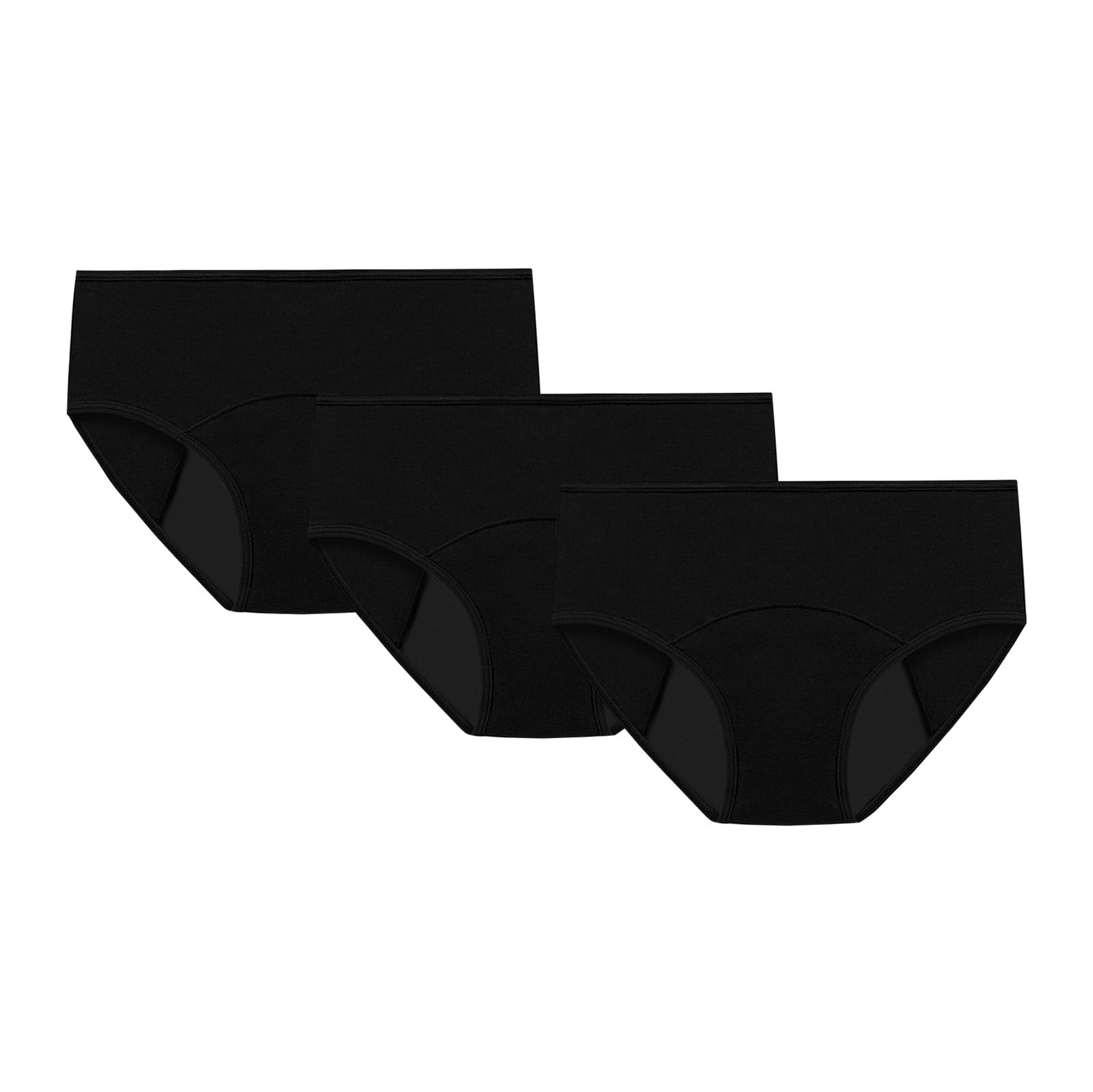 Qcmgmg 3 Pack Underwear for Women Plus Size Soft Menstrual Period