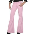 thumbnail image 1 of Qcmgmg 70s Disco Pants for Men,Mens Bell Bottom Jeans Pants,60s 70s Bell Bottoms Vintage Denim Pants Jeans for Men Pink XL, 1 of 6