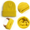 thumbnail image 1 of Qcmgmg Classic Knit Cuff Beanie Hat Unisex Skull Cap Soft Comfortable Warm Winter Hat for Men and Women Yellow, 1 of 6