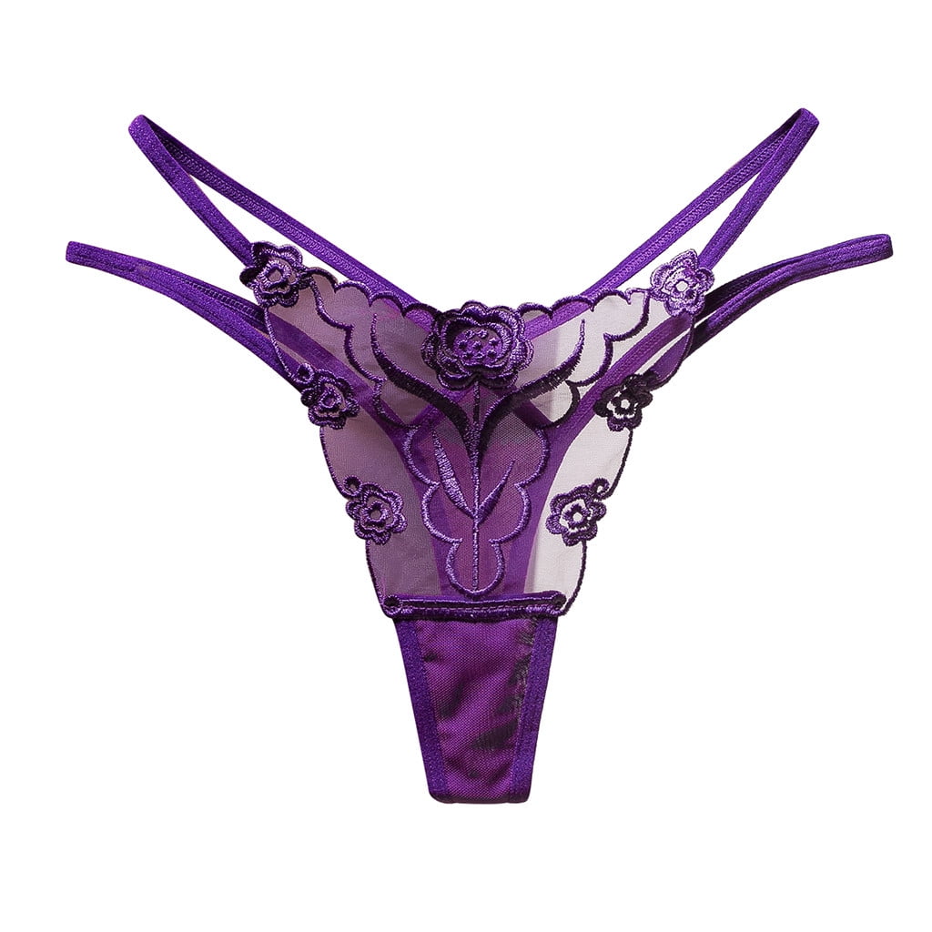 Mortilo Women Thongs , Gym Underwear Women Girls Lace Thongs Panties For  Women Things For Teen Girls Purple S 