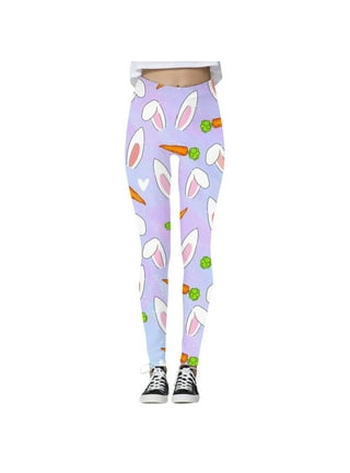 Easter Womens Bunny Rabbit Print Running Tights for Women High