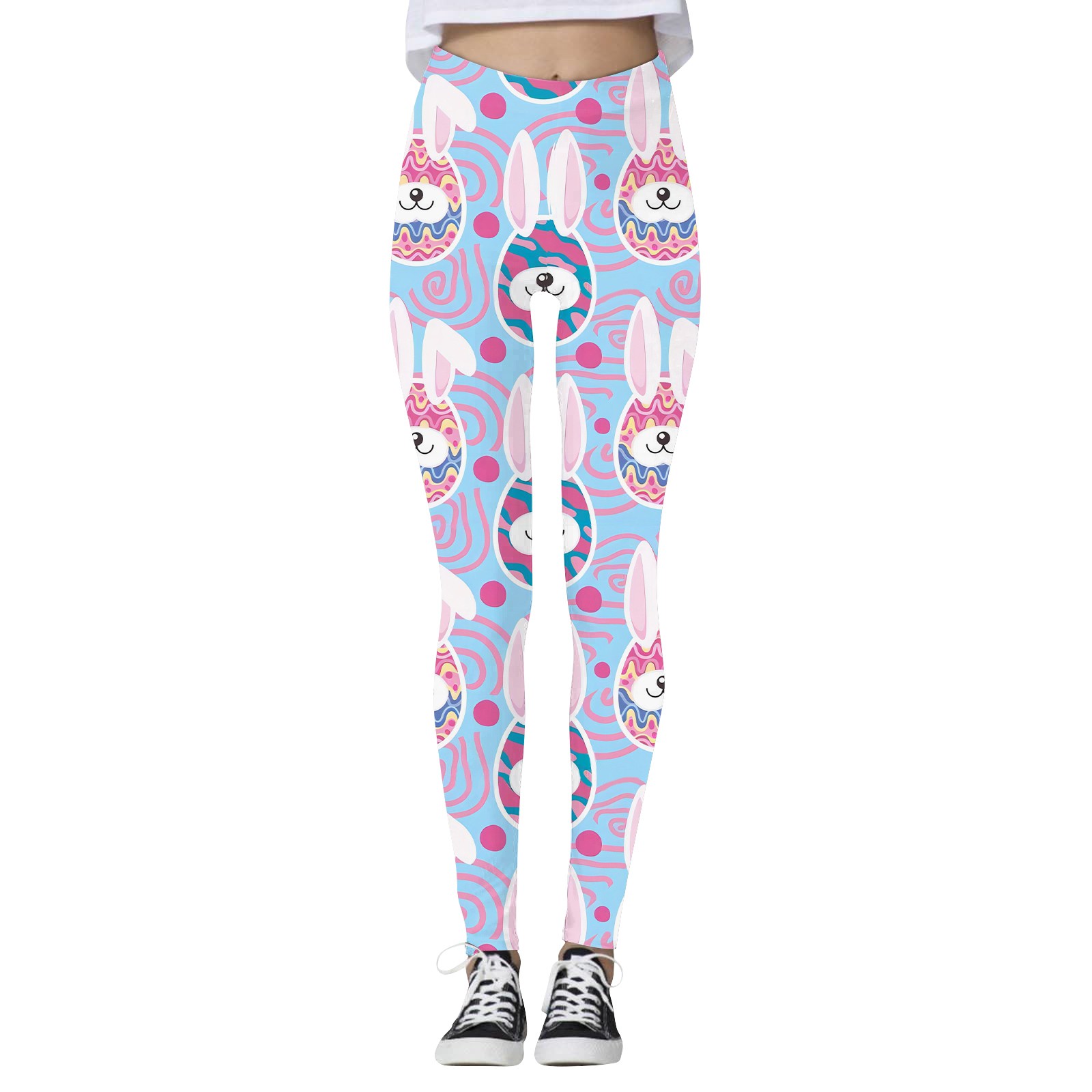 Qcmgmg Easter Leggings for Women High Waisted Seamless Athletic Bunny