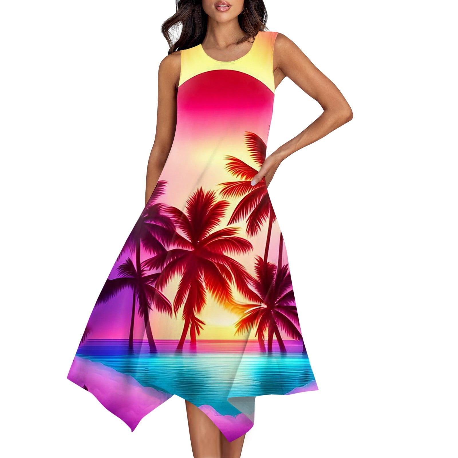 Amazon.com: Xolivan Plus Size Summer Dresses for Women Luau