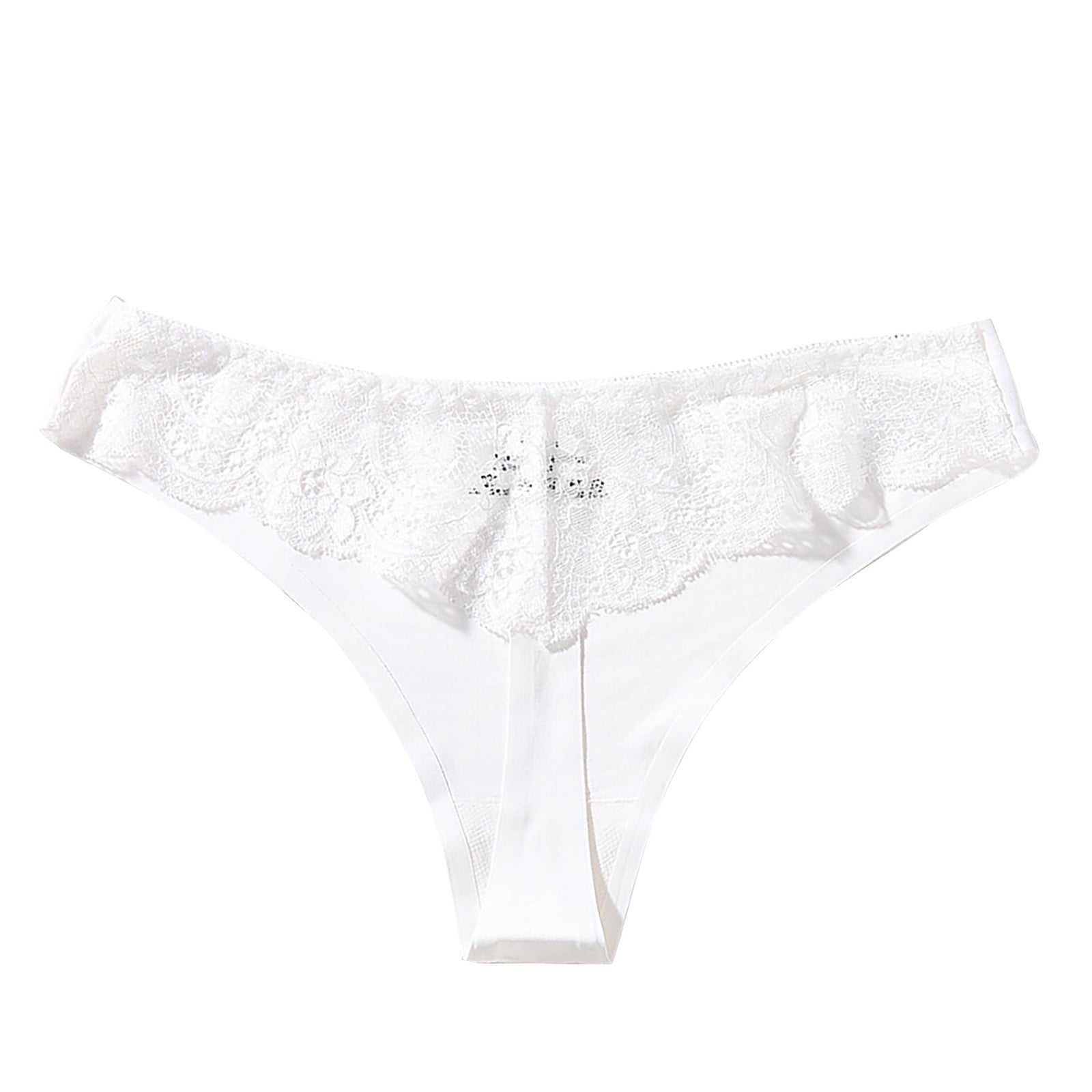 Qcmgmg Lace Underwear Low Rise Solid Color Panties Sexy Thong Seamless