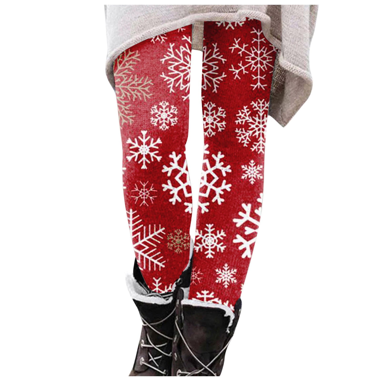7/8-length thermal fleece leggings - light red