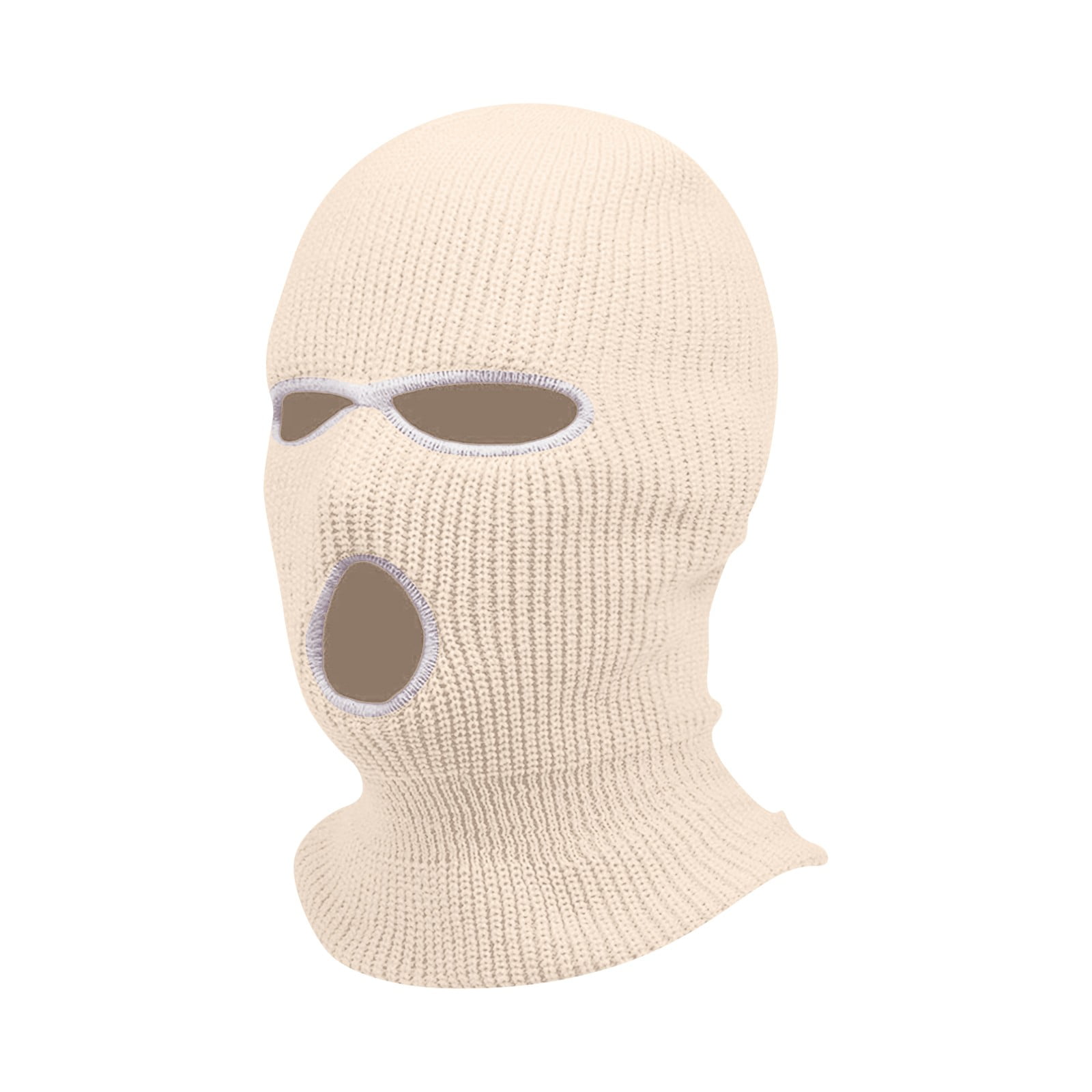 Qcmgmg Men Beanie 3 Hole Balaclava Hat Knitted Soft Solid Color Full