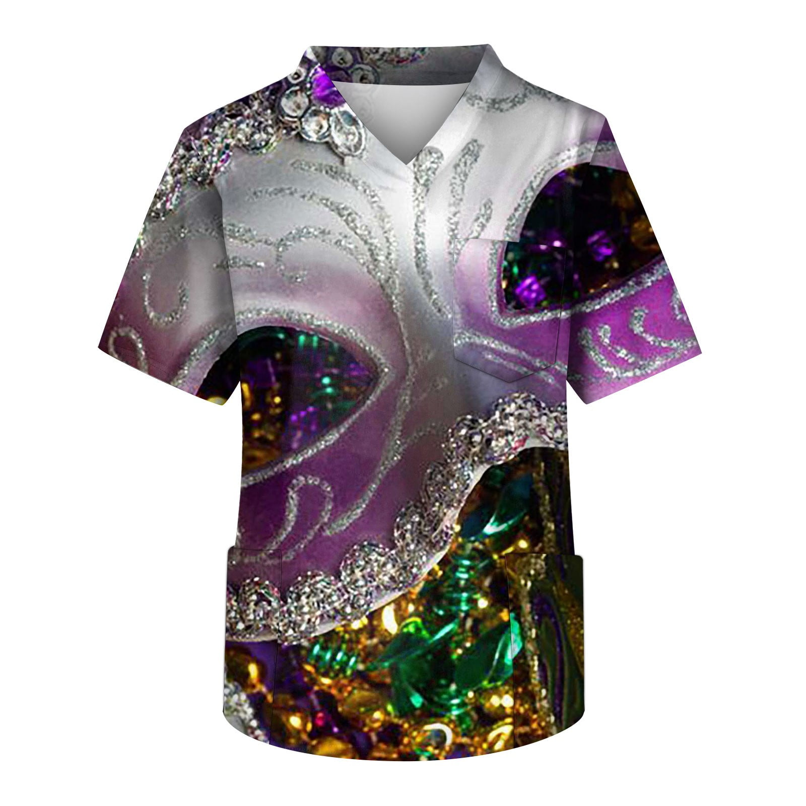 mardi gras v neck t shirts