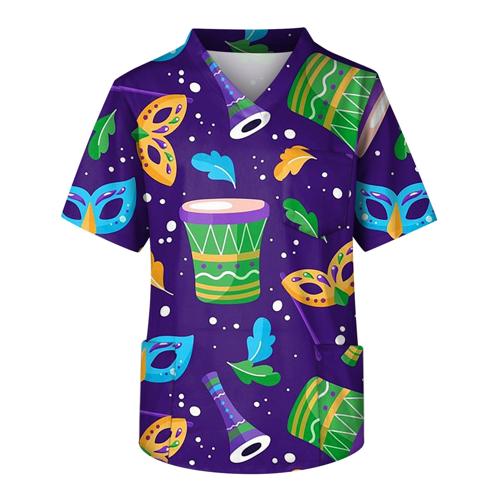 mardi gras scrub jacket