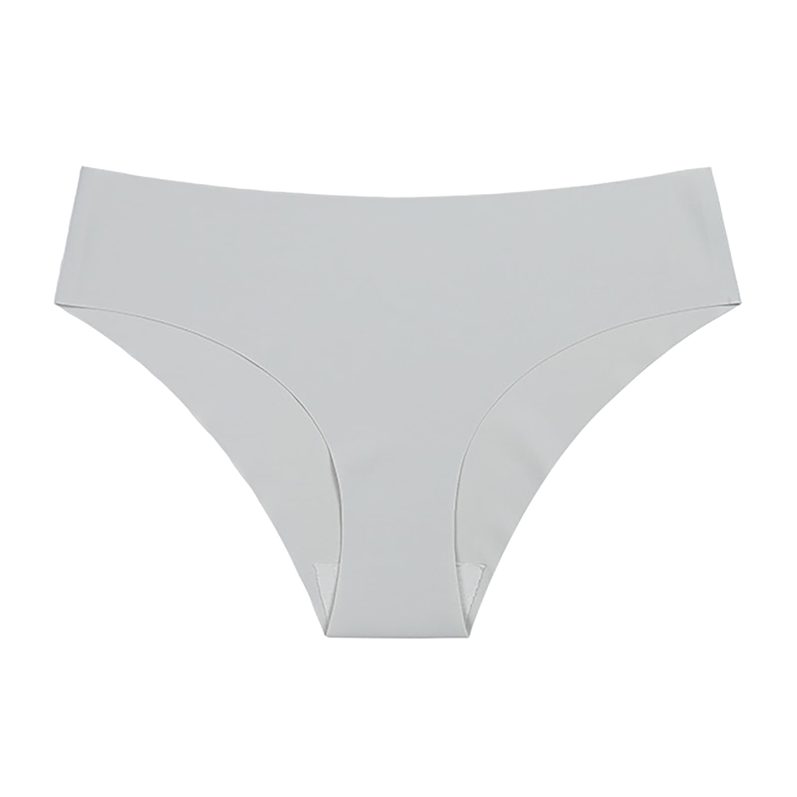 Qcmgmg Panties Seamless Cheeky Low Rise Womens Bikini Underwear Light Gray  M 
