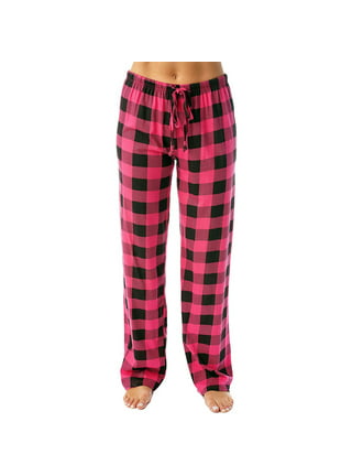 GORGLITTER Women's Plaid Pajama Bottoms Flannel Elastic Waist Lounge  Trousers Apricot Small at  Women's Clothing store