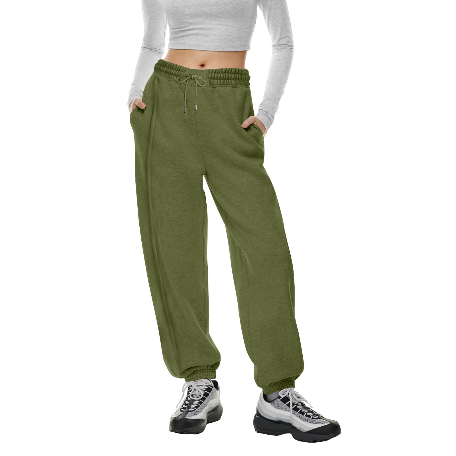  AYGJKIE Women's Soft Fleece Lined Jogger Pants Warm Sweatpants  Thermal Athletic Lounge Petite Tall (Color : Green, Size : XL) : Clothing,  Shoes & Jewelry