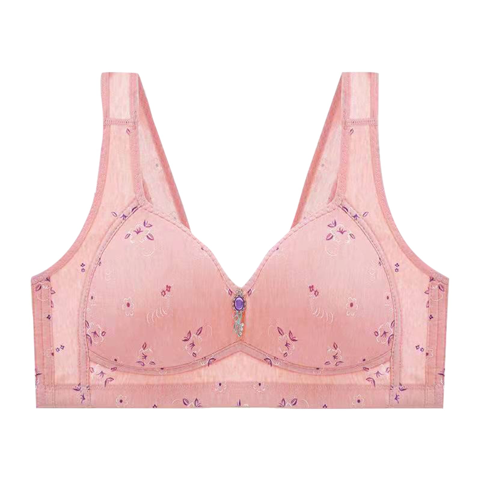 Qcmgmg Push Up Bra for Large Breasts Push Up Bra No Underwire Solid