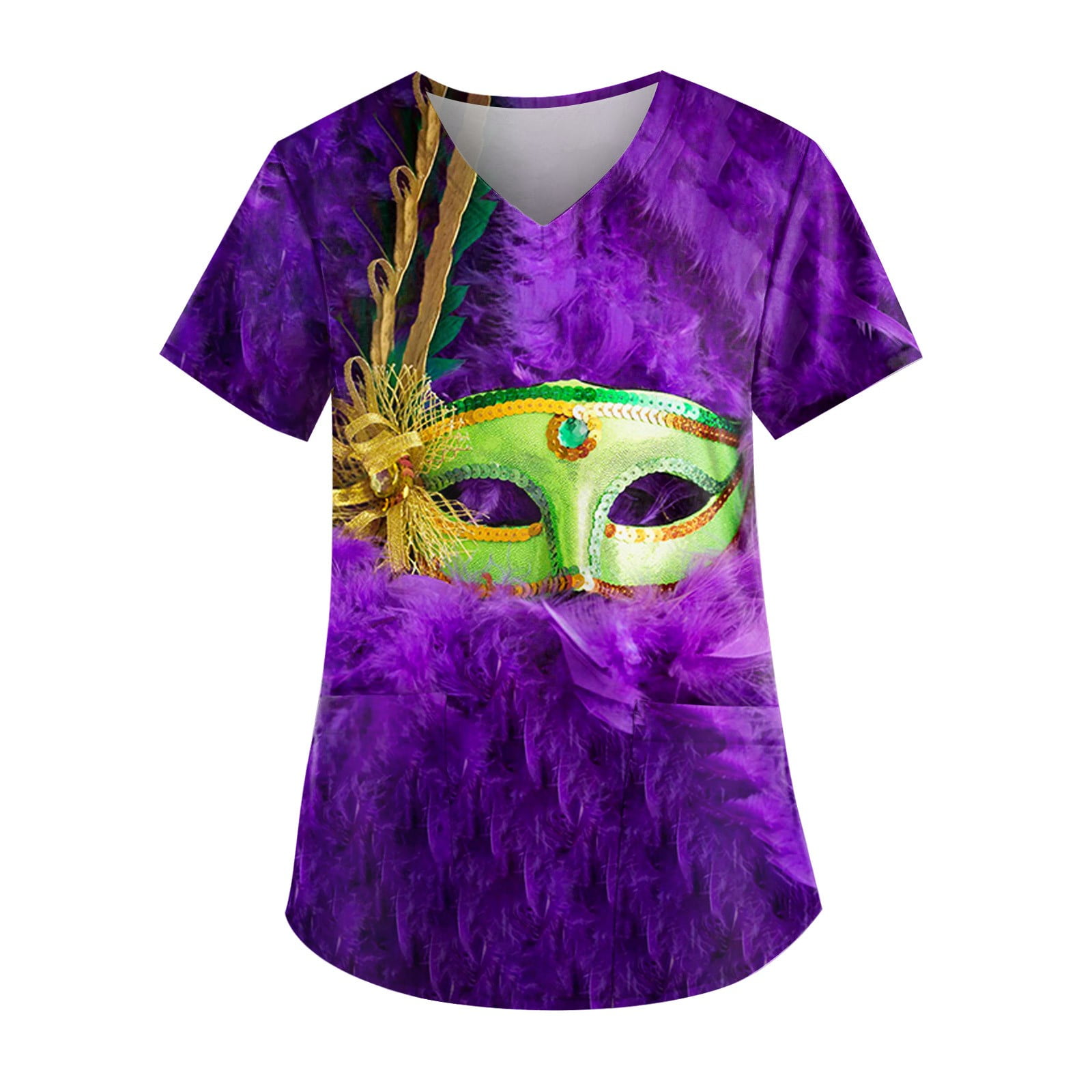 mardi gras scrub tops