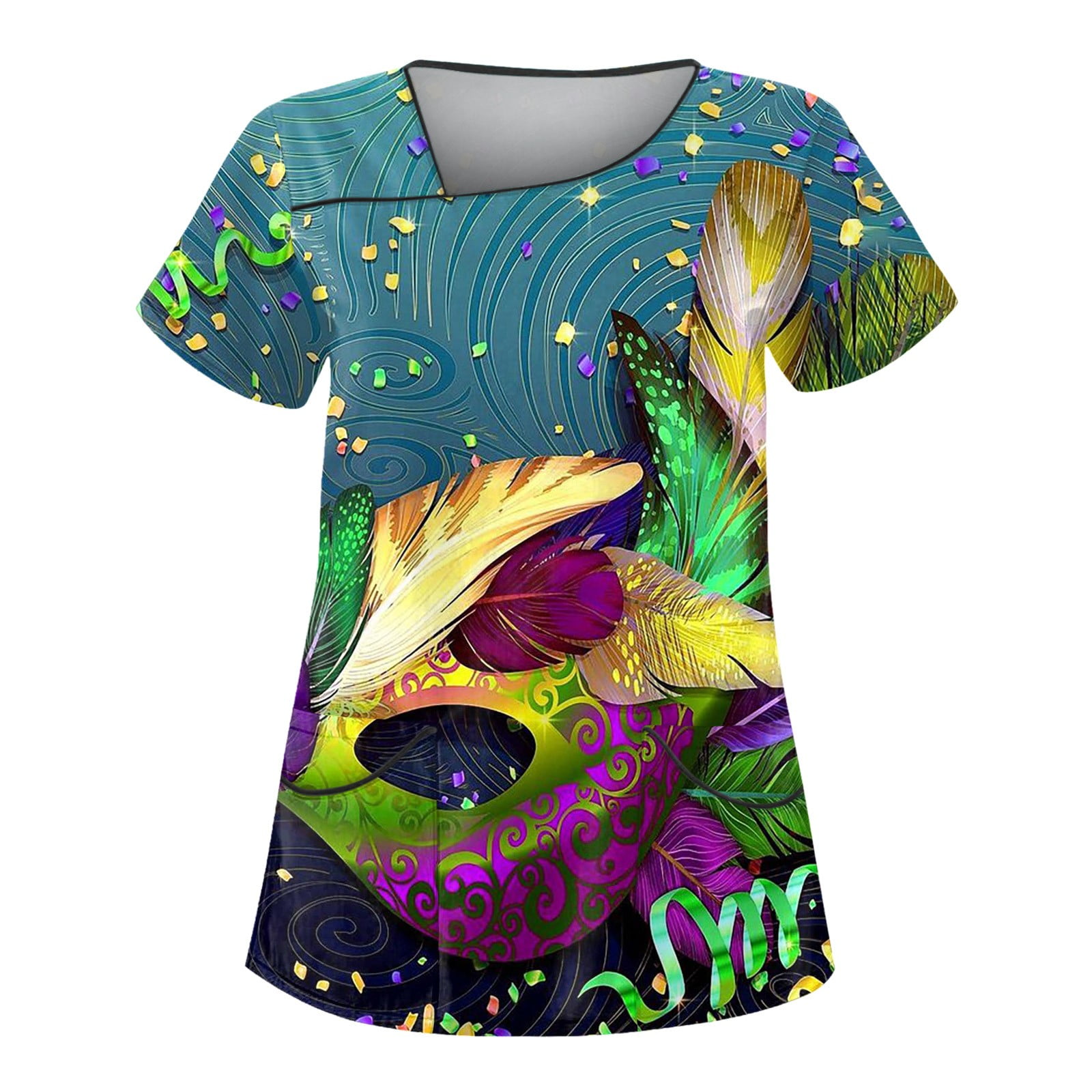 mardi gras scrub jacket