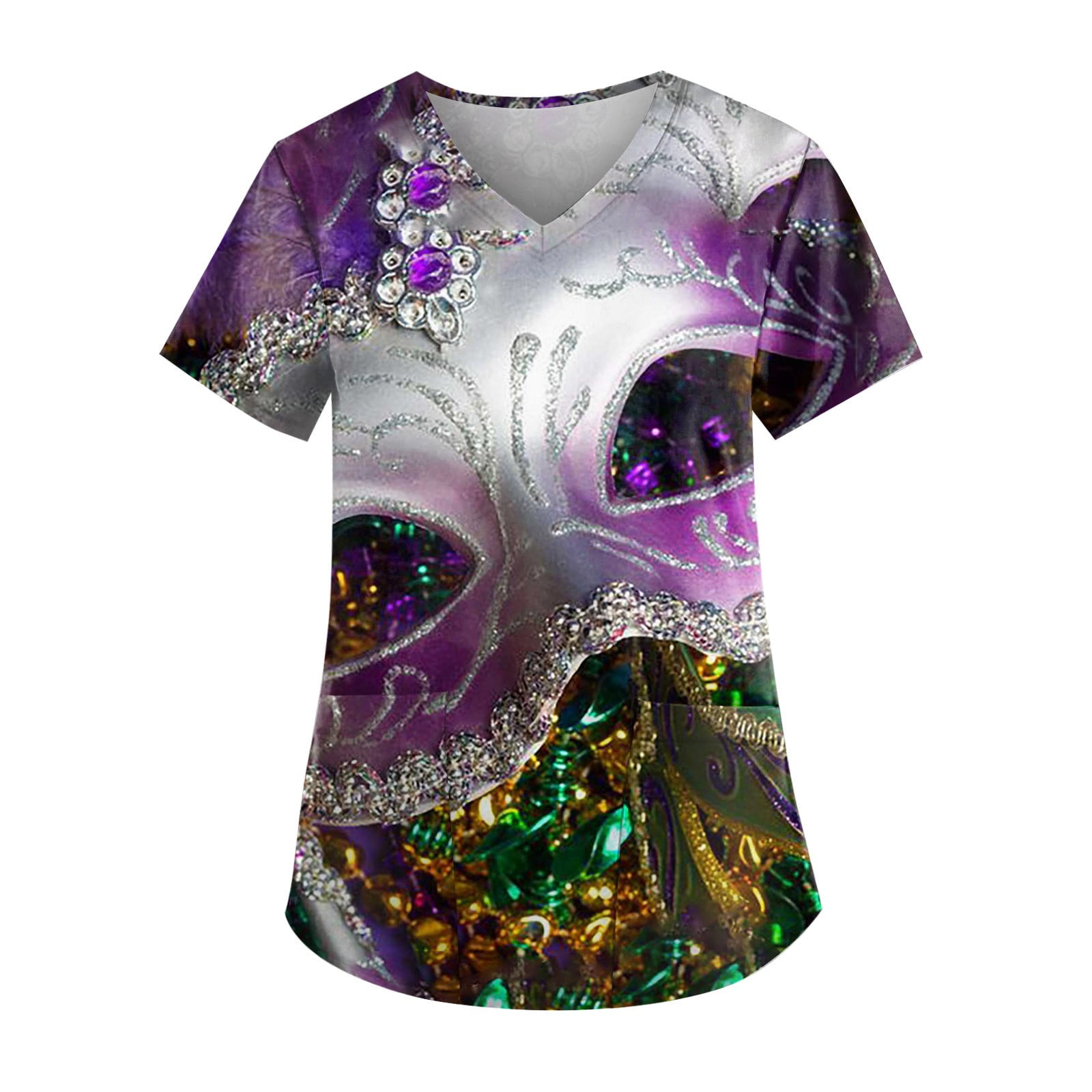 mardi gras v neck t shirts