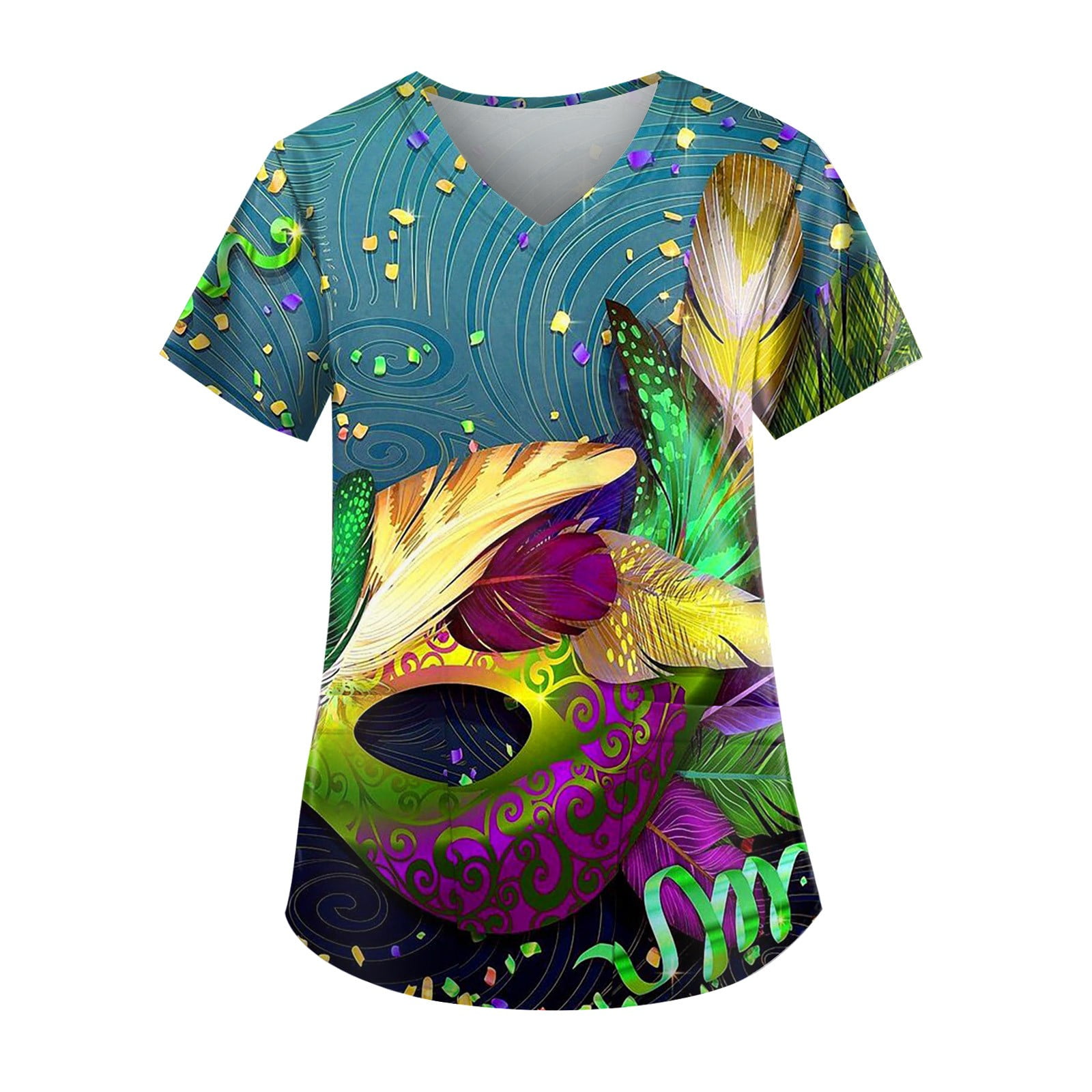 mardi gras v neck t shirts