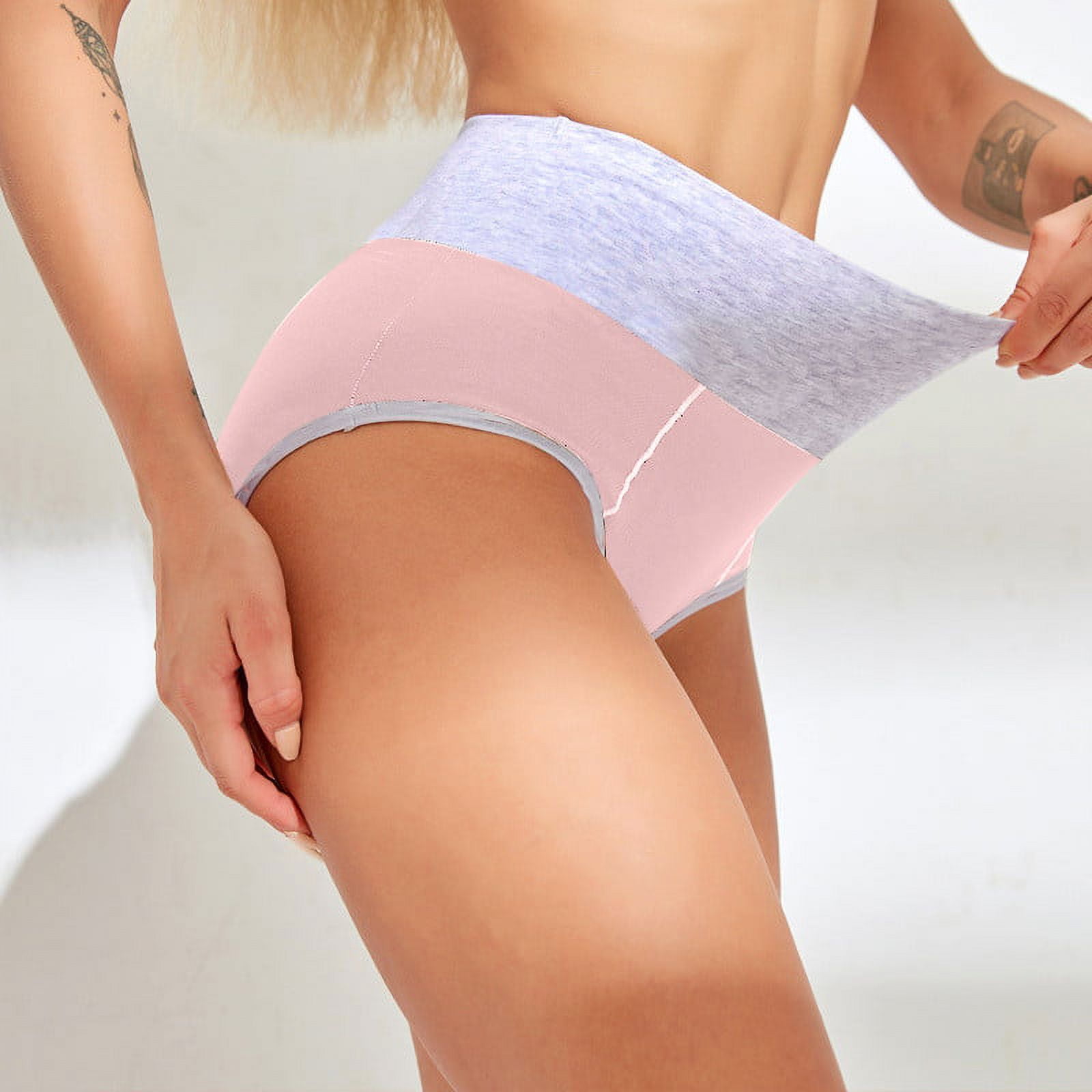 Women's Underwear,Seamless High Waist Cotton Briefs-Soft Stretchy Maternity  & Menstrual Protection Underwear-Plus Size Female Panties,for Tummy