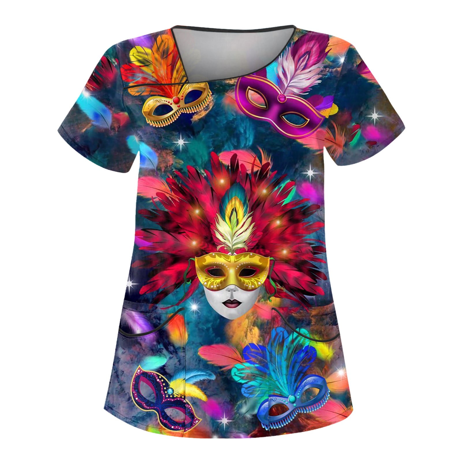 mardi gras scrub tops
