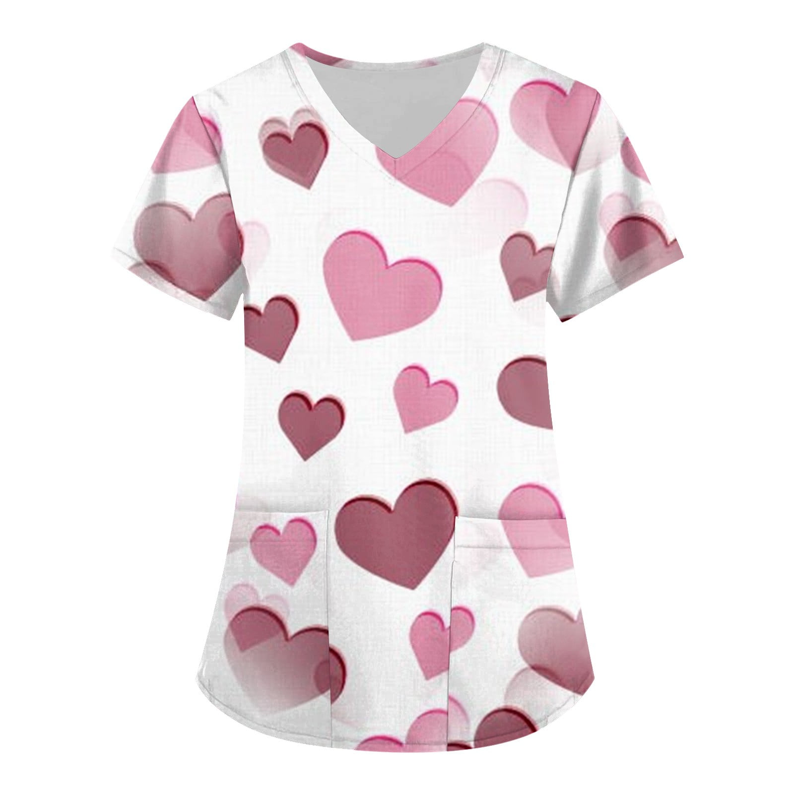 Qcmgmg Women's Scrubs Shirts on Sale Casual Medical Nurse V Neck Scrub