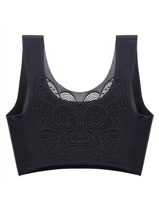 Ladies Bra Butterfly Beauty Back Wrap Breast Latex No Steel Ring Ice Silk  Sports Ultimate Lift Wireless Bra, Black, Large : : Clothing,  Shoes & Accessories