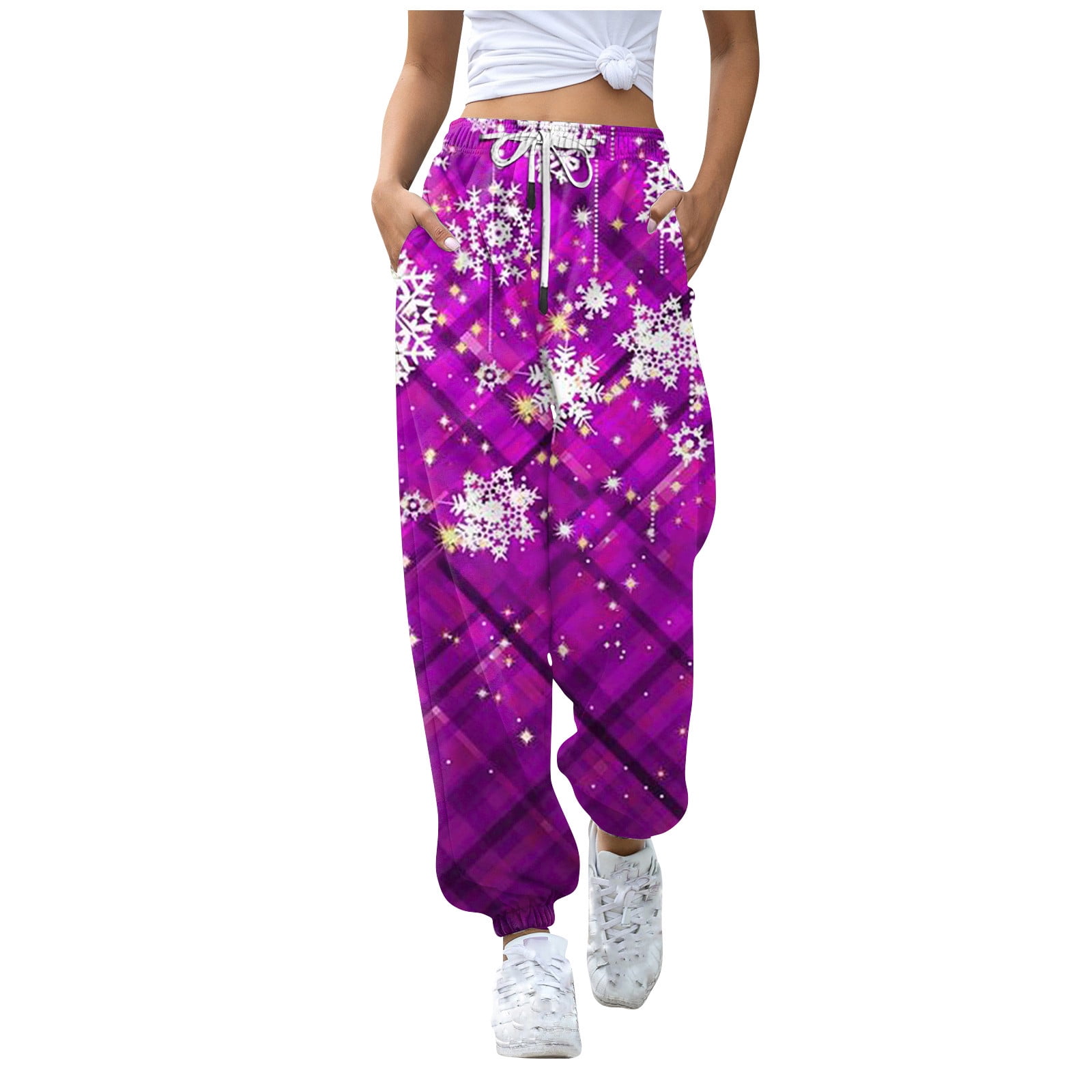 Qcmgmg Womens Cargo Sweatpants with Pockets High Waist Palazzo Petite