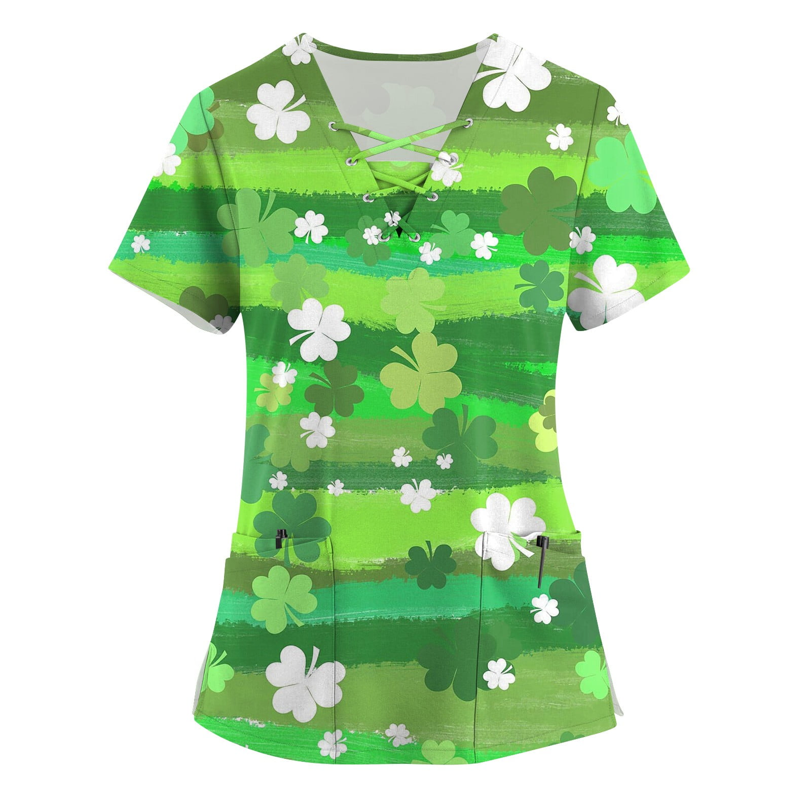 Qcmgmg Womens Irish Medical St Patricks Day Scrub Top Uniforms Scrubs