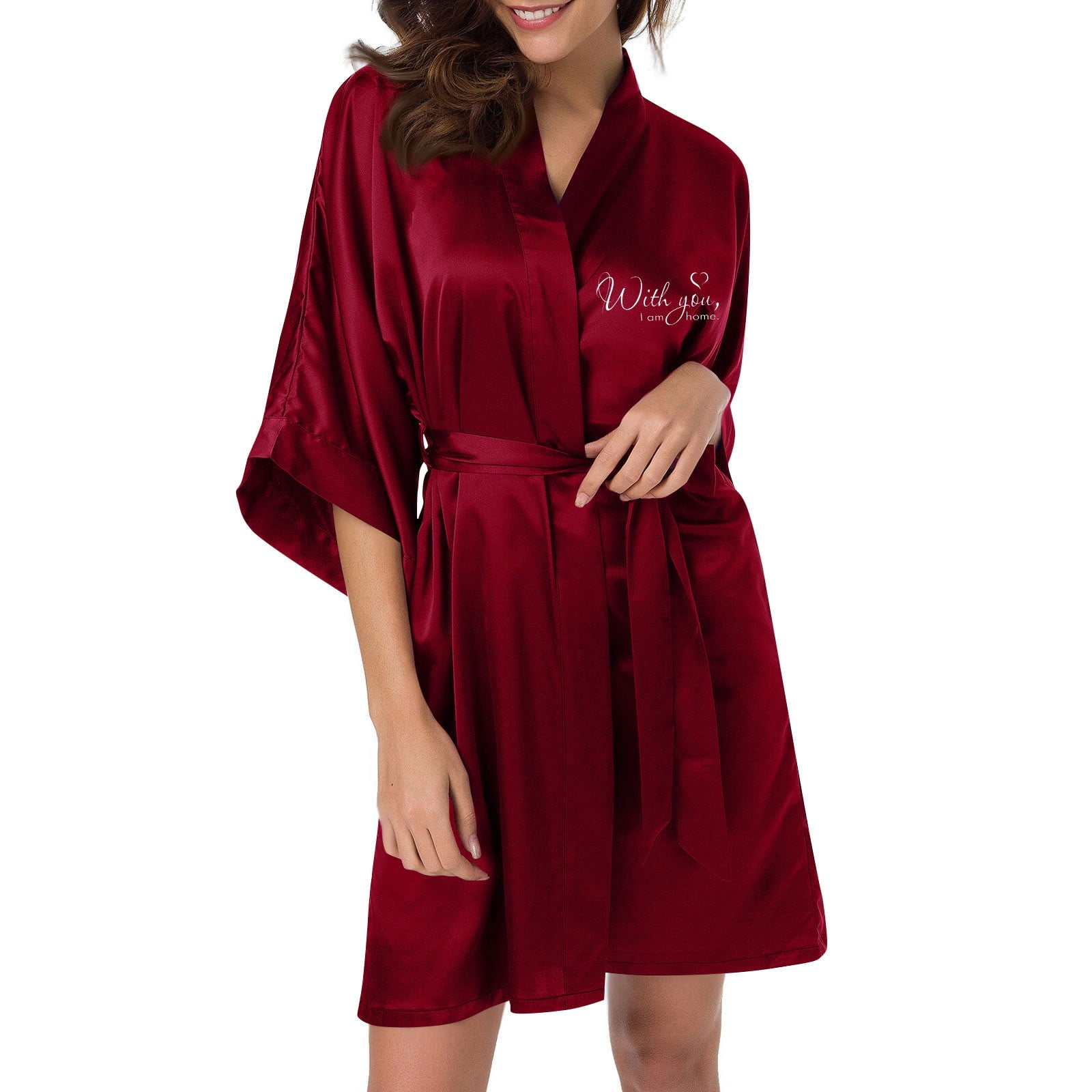 Qcmgmg Womens Lightweight Robes for Summer Letter Print Loungewear