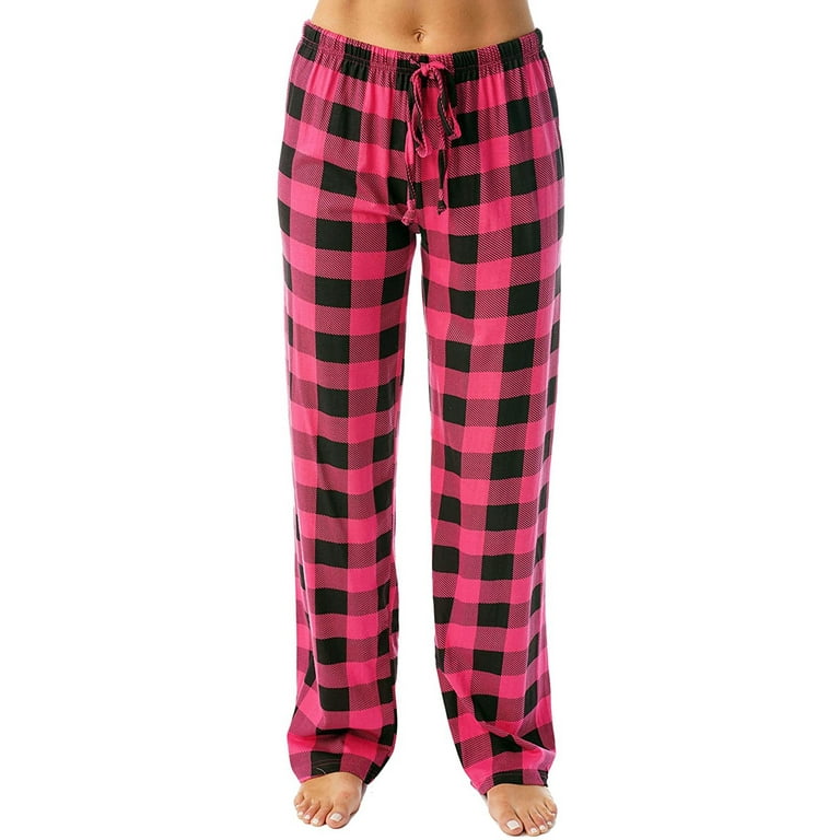 Qcmgmg Womens Pajama Bottoms Fuzzy Drawstring Flannel Pajama Pants Plaid  Winter Long Pj Pants Wide Leg Joggers High Waist Lounge Pants for Women  Wine XXL 