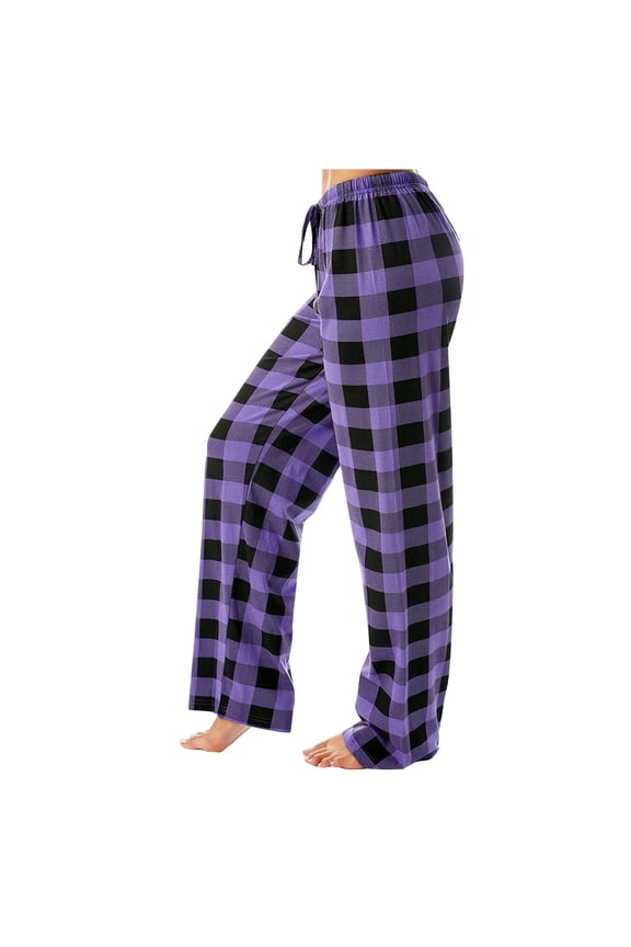 Qcmgmg Womens Plaid Pajama Pants Long Joggers Pj Pants Christmas Y2k Plaid Lounge Pants Comfy Drawstring Pajama Bottoms L